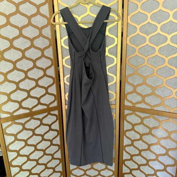 Lululemon Size 10 Womens Gray Picnic Play Sleeveless Crossback Midi Dress - Picture 6 of 15